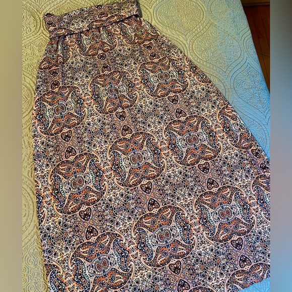 Artisan.NY Maxi skirt with bohemian print in oranger & blue size small - Picture 4 of 7